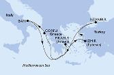 Piraeus,Izmir,Istanbul,Corfu,Bari,Piraeus
