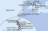 Genoa,Civitavecchia,Ajaccio,Marseille,Barcelona,Las Palmas de G.Canaria,Philipsburg,Basseterre,Roseau,Bridgetown,Saint George,Kingstown,Fort de France,Pointe-a-Pitre,Philipsburg,St John s,Basseterre,Roseau,Fort de France