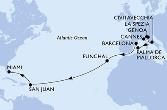 Cannes,Genoa,La Spezia,Civitavecchia,Palma de Mallorca,Barcelona,Funchal,San Juan,Miami