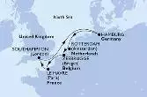 Rotterdam,Zeebrugge,Le Havre,Southampton,Hamburg,Rotterdam