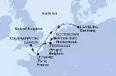 Zeebrugge,Southampton,Le Havre,Hamburg,Rotterdam,Zeebrugge