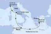 Genoa,Civitavecchia,Valletta,Piraeus
