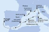 Lisbon,Alicante,Mahon,Olbia,Genoa,Marseille,Barcelona