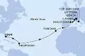 Miami,Philipsburg,Funchal,Barcelona,Cannes,Genoa,La Spezia,Civitavecchia