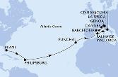 Miami,Philipsburg,Funchal,Barcelona,Cannes,Genoa,La Spezia,Civitavecchia,Palma de Mallorca