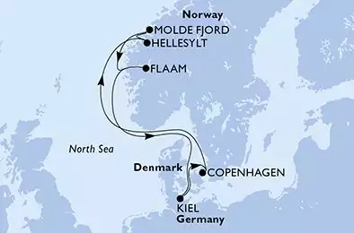 MSC EURIBIA - Itinerario di 7 notti partendo da COPENHAGEN, DENMARK il 11/05/2025 - Danimarca, Norvegia, Germania