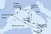 Cagliari,Palermo,Valletta,Barcelona,Marseille,Livorno,Cagliari