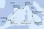 Civitavecchia,Palermo,Ibiza,Valencia,Marseille,Genoa