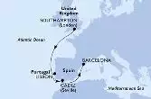 Southampton,Lisbon,Cadiz,Barcelona