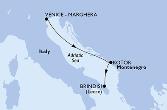 Venice-Marghera,Kotor,Brindisi