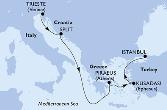 Trieste,Split,Piraeus,Kusadasi,Istanbul