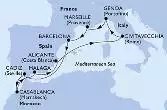 Marseille,Barcelona,Cadiz,Casablanca,Malaga,Alicante,Civitavecchia,Genoa,Marseille