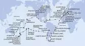Italia, Francia, Spagna, Gibilterra, Marocco, Capo Verde, Brasile, Argentina, Isole Falkland, Cile, Isole Pitcairn, Polinesia Francese, Isole Cook, Nuova Zelanda, Australia, Nuova Caledonia, Isole Figi, Samoa, Samoa Americane, Stati Uniti, Messico, Costa Rica, Panama, Giamaica, Isole Vergini (Britanniche), Antille Olandesi, Germania