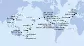 Genoa,Marseille,Barcelona,Funchal,Bridgetown,Saint George,Willemstad,Cartagena,Puerto Limon,CTB-Panama Canal,BLB-Panam Canal,Puntarenas,Puerto Quetzal,Puerto Vallarta,Cabo San Lucas,San Diego,Los Angeles,Los Angeles,Hilo,Pago Pago,Apia,Suva,Auckland,Auckland,Wellington,Sydney,Sydney,Townsville,Cairns,Manila,Manila,Keelung,Ishigaki,Naha,Tokyo