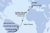 Tarragona,Santa Cruz de Tenerife,Salvador,Rio de Janeiro,Santos