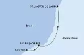 Salvador da Bahia, Rio de Janeiro, Santos (Sao Paolo)