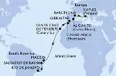 Rio de Janeiro,Salvador,Maceio,Santa Cruz de Tenerife,Casablanca,Gibraltar,Alicante,Barcelona,Naples