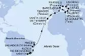 Santos,Rio de Janeiro,Buzios,Salvador,Maceio,Santa Cruz de Tenerife,Tangier,Barcelona,La Goulette,Palermo,Naples,Livorno,Marseille