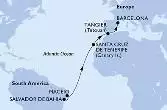 Salvador,Maceio,Santa Cruz de Tenerife,Tangier,Barcelona