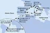 Valencia,Ibiza,Cagliari,Civitavecchia,Genoa,Marseille,Tarragona,Casablanca,Santa Cruz de Tenerife,Salvador,Rio de Janeiro