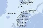 Hamburg,Bergen,Molde Fjord,Longyearbyen,Honningsvag,Tromso,Leknes,Haugesund,Hamburg