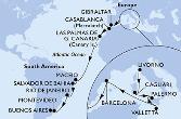 Livorno,Cagliari,Palermo,Valletta,Barcelona,Gibraltar,Casablanca,Las Palmas de G.Canaria,Maceio,Salvador,Rio de Janeiro,Montevideo,Buenos Aires