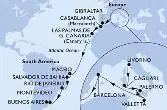 Livorno,Cagliari,Palermo,Valletta,Barcelona,Gibraltar,Casablanca,Las Palmas de G.Canaria,Maceio,Salvador,Rio de Janeiro,Montevideo,Buenos Aires