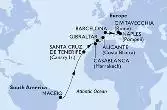 Maceio,Santa Cruz de Tenerife,Casablanca,Gibraltar,Alicante,Barcelona,Naples,Civitavecchia