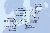 Warnemunde,Gdynia,Klaipeda,Riga,Tallinn,Helsinki,Stockholm,Visby,Copenhagen,Warnemunde