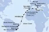 Rio de Janeiro,Buzios,Salvador,Maceio,Mindelo,Las Palmas de G.Canaria,Tangier,Valletta,Split,Venice-Marghera