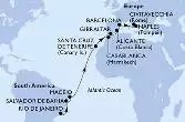 Rio de Janeiro,Salvador,Maceio,Santa Cruz de Tenerife,Casablanca,Gibraltar,Alicante,Barcelona,Naples,Civitavecchia