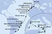 Cagliari,Palermo,Valletta,Barcelona,Gibraltar,Casablanca,Las Palmas de G.Canaria,Maceio,Salvador,Rio de Janeiro,Montevideo