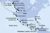 Miami,Cartagena,Colon,CTB-Panama Canal,BLB-Panam Canal,Huatulco,Cabo San Lucas,San Diego,Los Angeles,Seattle,Ketchikan,Icy Strait Hoonah,Tracy Arm,Juneau,Victoria,Seattle