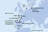 Tarragona,La Coruna,Bilbao,La Rochelle,Brest,Warnemunde