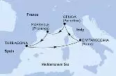 Marseille,Tarragona,Civitavecchia,Genoa,Marseille