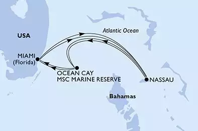 MSC SEASIDE - Itinerario di 7 notti partendo da MIAMI, UNITED STATES il 25/05/2026 - Miami,Nassau,Ocean Cay,Ocean Cay,Miami,Nassau,Ocean Cay,Miami