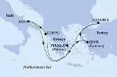 Izmir,Istanbul,Corfu,Bari,Piraeus,Izmir