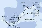 Alicante,Civitavecchia,Genoa,Marseille,Malaga,Tangier,Portimao,Ceuta,Alicante