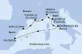 Barcelona,Marseille,Genoa,Livorno,Civitavecchia,Valencia