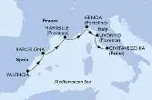 Valencia,Barcelona,Marseille,Genoa,Livorno,Civitavecchia