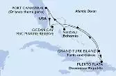 Port Canaveral,Ocean Cay,Grand Turk Island,Puerto Plata,Nassau,Port Canaveral