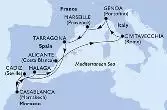 Tarragona,Cadiz,Casablanca,Malaga,Alicante,Civitavecchia,Genoa,Marseille,Tarragona