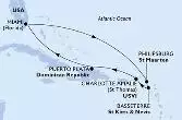 Miami,Philipsburg,Basseterre,Charlotte Amalie,Puerto Plata,Miami