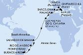 Naples,Genoa,Civitavecchia,Barcelona,Malaga,Las Palmas de G.Canaria,Salvador,Rio de Janeiro,Montevideo,Buenos Aires
