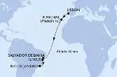 Lisbon,Funchal,Salvador,Ilheus,Rio de Janeiro