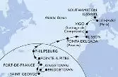 Bridgetown,Kingstown,Saint George,Fort de France,Pointe-a-Pitre,Philipsburg,Ponta Delgada,Lisbon,Vigo,Le Havre,Southampton