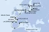 Spagna, Francia, Germania, Polonia, Lituania, Lettonia, Estonia, Finlandia, Svezia, Danimarca