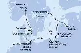 Oslo,Copenhagen,Warnemunde,Gdynia,Klaipeda,Riga,Stockholm