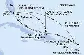 Stati Uniti, Repubblica Dominicana, Isole Vergini (USA), Antigua-Barbuda, Antille Olandesi, Bahamas, Turks and Caicos Islands