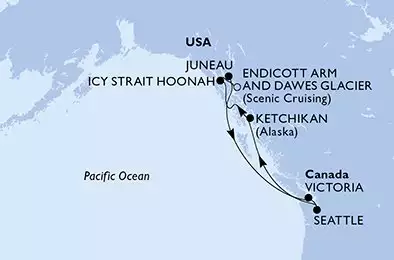 MSC POESIA - Itinerario di 7 notti partendo da SEATTLE STATI UNITI il 14/09/2026 - Stati Uniti, Canada